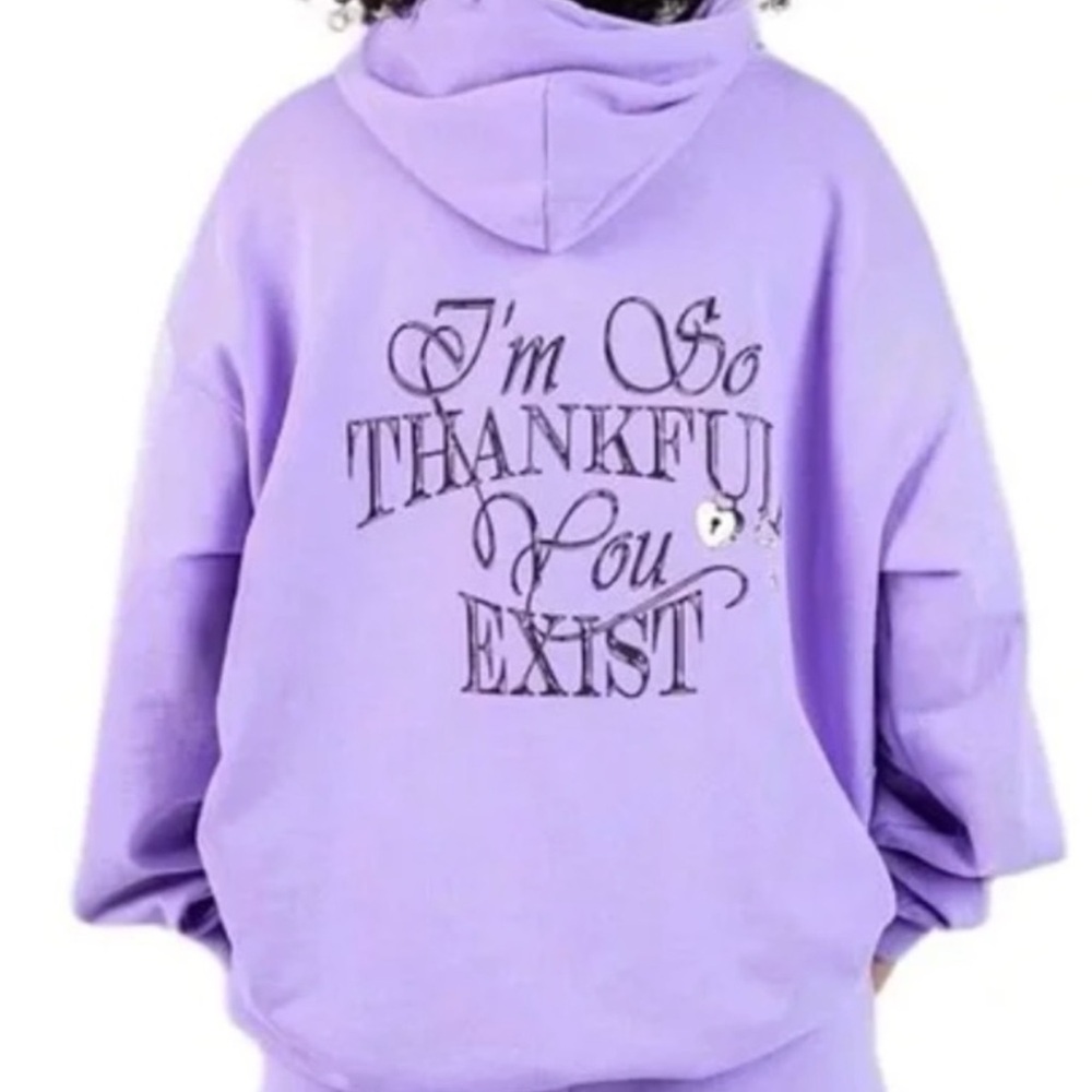 Lavender 'I'm So Thankful You Exist” Mayfair group sweat set